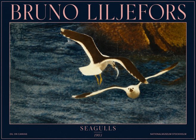 Bruno Liljefors Seagulls No3 - Plakat