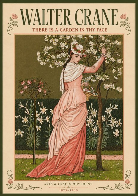 Walter Crane There Is a Garden in Thy Face I No5 - Plakat
