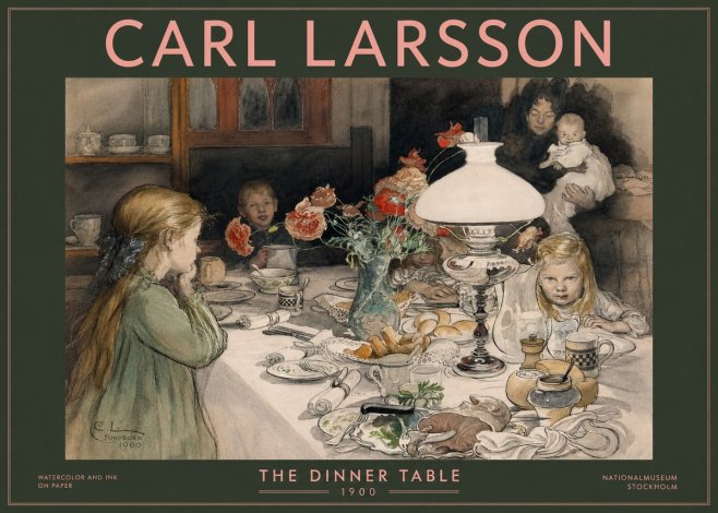 Carl Larsson The Dinner Table No3 - Plakat
