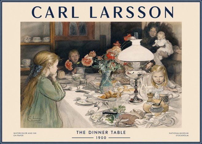 Carl Larsson The Dinner Table No4 - Plakat
