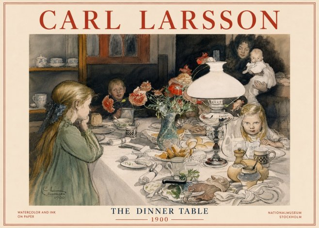 Carl Larsson The Dinner Table No6 - Plakat
