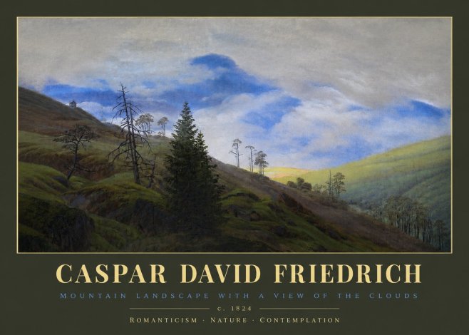 Caspar David Friedrich Mountain Landscape with a View of the Clouds No2 - Plakat