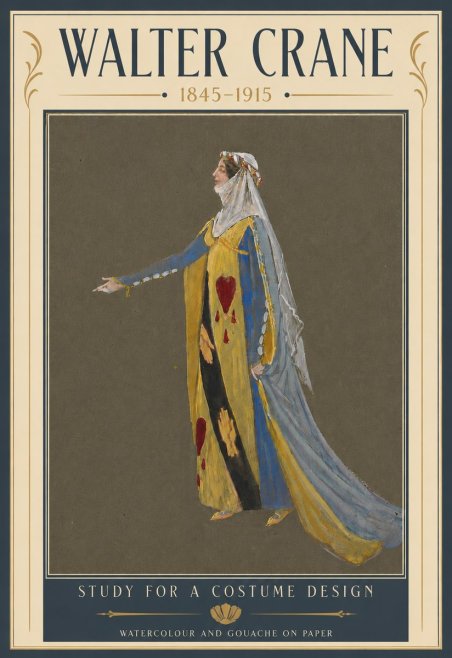 Walter Crane Study for a Costume Design No5 - Plakat