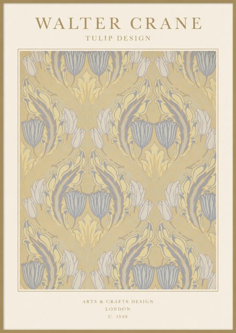 Walter Crane Tulip Design I No1 - Plakat