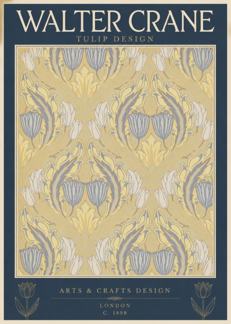 Walter Crane Tulip Design I No2 - Plakat