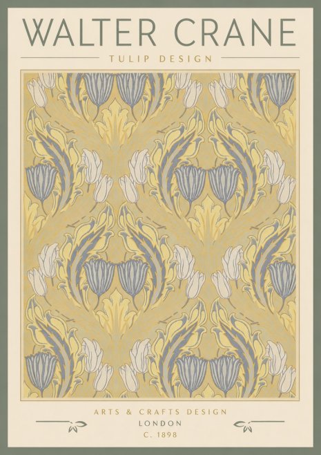 Walter Crane Tulip Design I No4 - Plakat