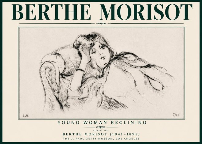 Berthe Morisot Young Woman Reclining I No6 - Plakat