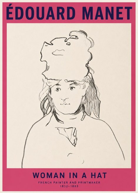 Édouard Manet Woman in a Hat No2 - Plakat