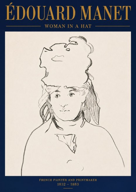 Édouard Manet Woman in a Hat No3 - Plakat