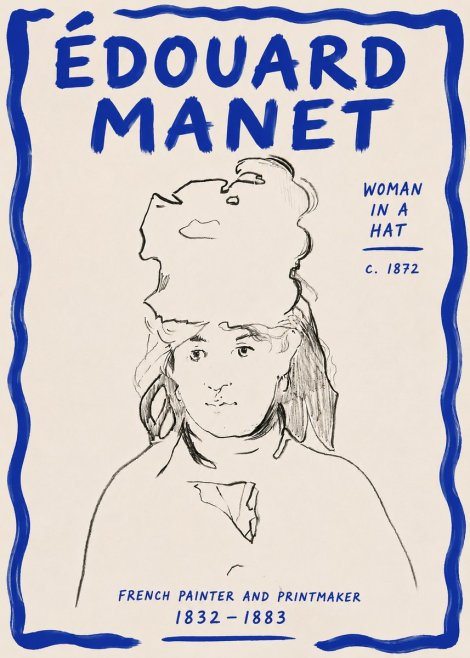 Édouard Manet Woman in a Hat No6 - Plakat
