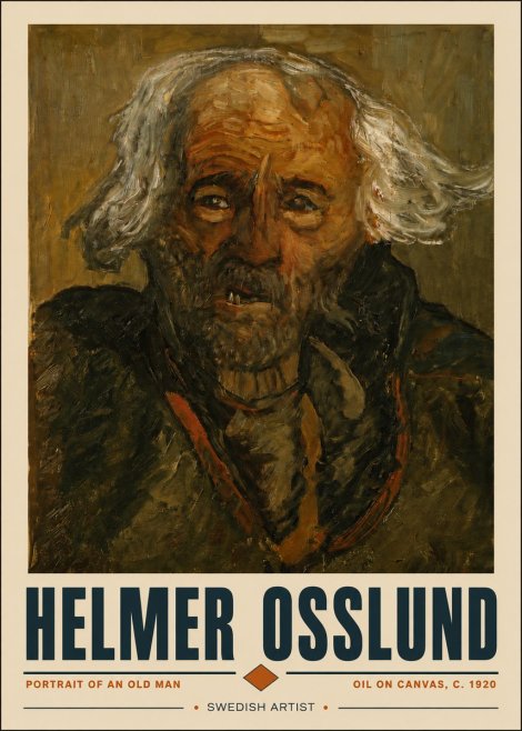 Helmer Osslund Portrait of an Old Man No4 - Plakat