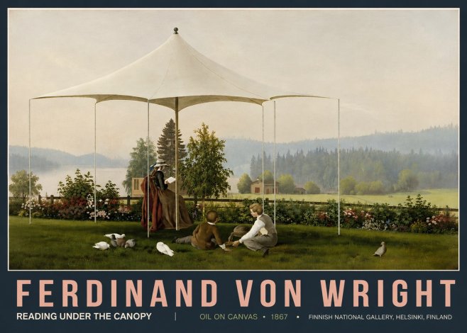 Ferdinand von Wright Reading Under the Canopy No5 - Plakat
