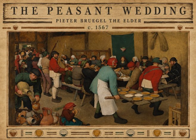 Pieter Bruegel The Peasant Wedding V No3 - Plakat