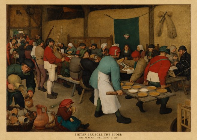 Pieter Bruegel The Peasant Wedding V No5 - Plakat