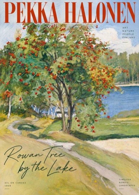 Pekka Halonen Rowan Tree by the Lake No5 - Plakat