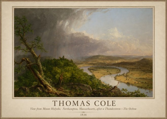 Thomas Cole View from Mount Holyoke, Northampton, Massachusetts, After a Thunderstorm—the Oxbow II No1 - Plakat