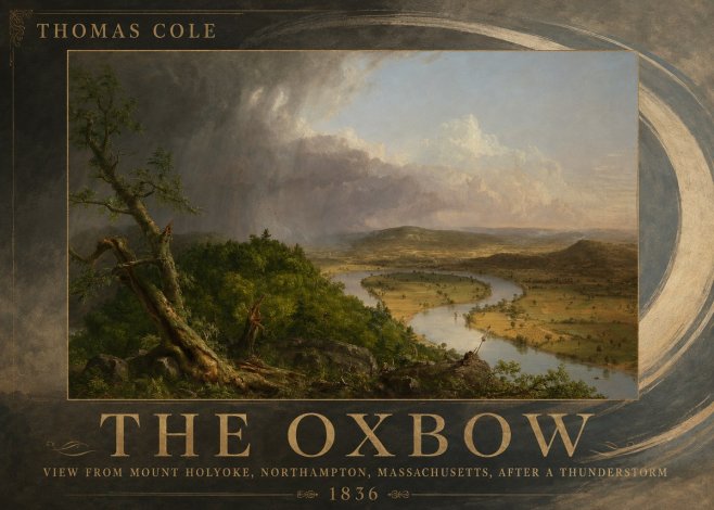 Thomas Cole View from Mount Holyoke, Northampton, Massachusetts, After a Thunderstorm—the Oxbow II No3 - Plakat