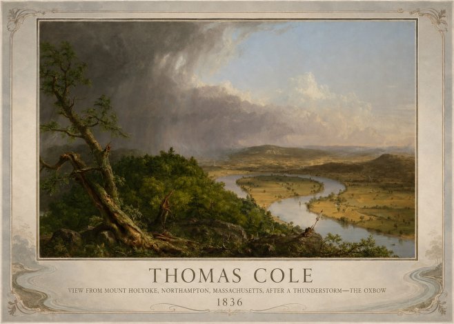 Thomas Cole View from Mount Holyoke, Northampton, Massachusetts, After a Thunderstorm—the Oxbow II No6 - Plakat