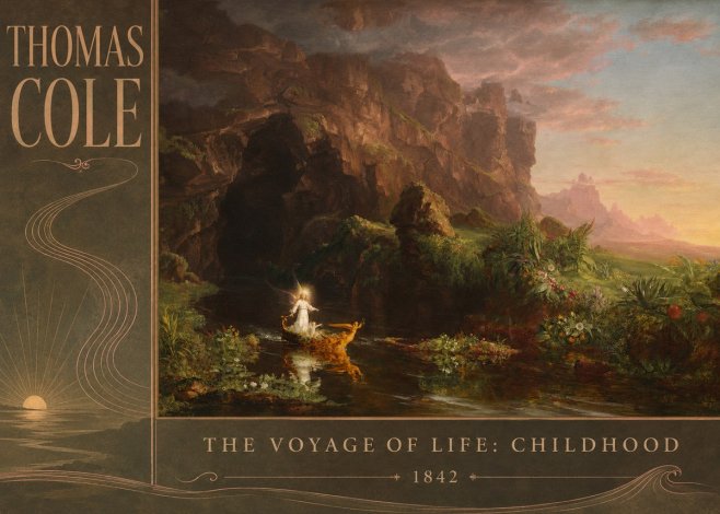 Thomas Cole The Voyage of Life: Childhood III No2 - Plakat