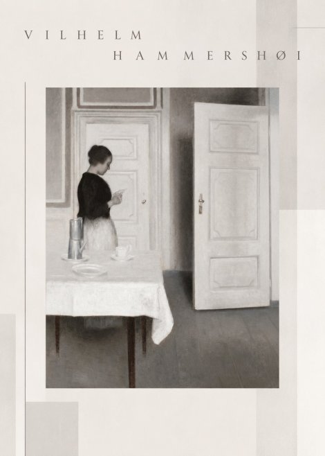 Vilhelm Hammershøi Interior with a Woman Reading a Letter No6 - Plakat