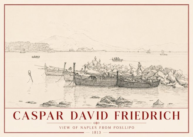 Caspar David Friedrich View of Naples from Posillipo No6 - Plakat