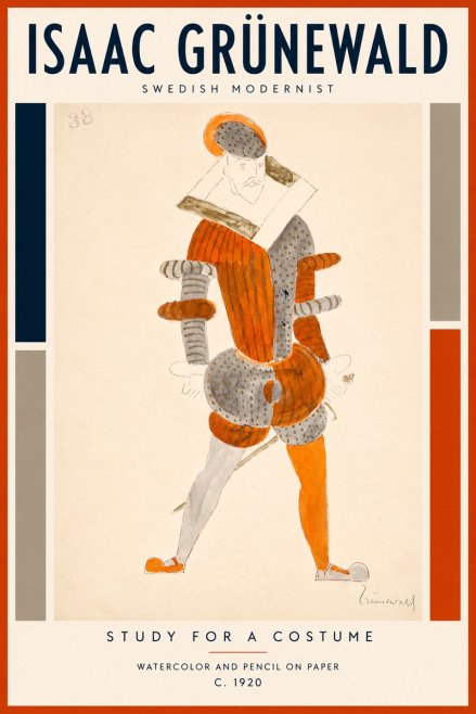 Isaac Grünewald Study for a Costume II No2 - Plakat