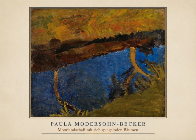 Paula Modersohn-Becker Moorlandschaft Mit Sich Spiegelnden Bäumen No4 - Plakat