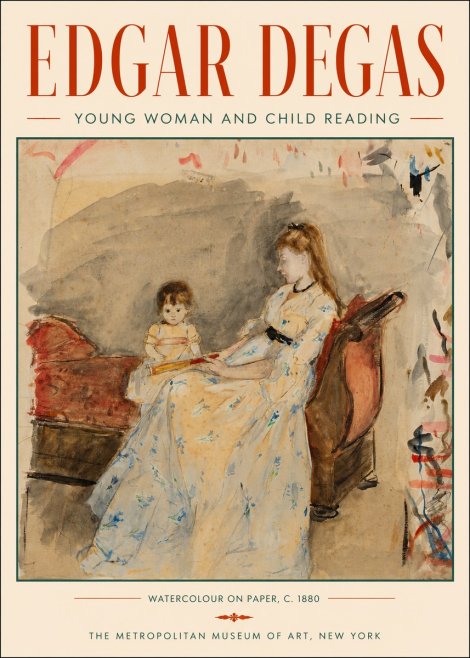 Edgar Degas Young Woman and Child Reading No3 - Plakat