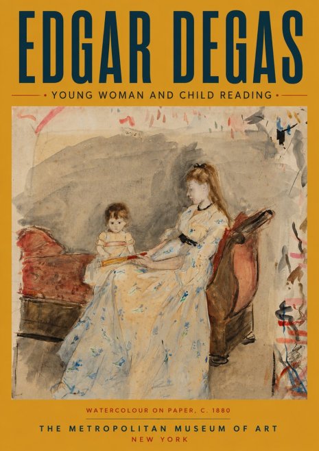 Edgar Degas Young Woman and Child Reading No4 - Plakat