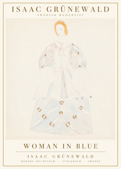 Isaac Grünewald Study of a Woman in Costume No3 - Plakat