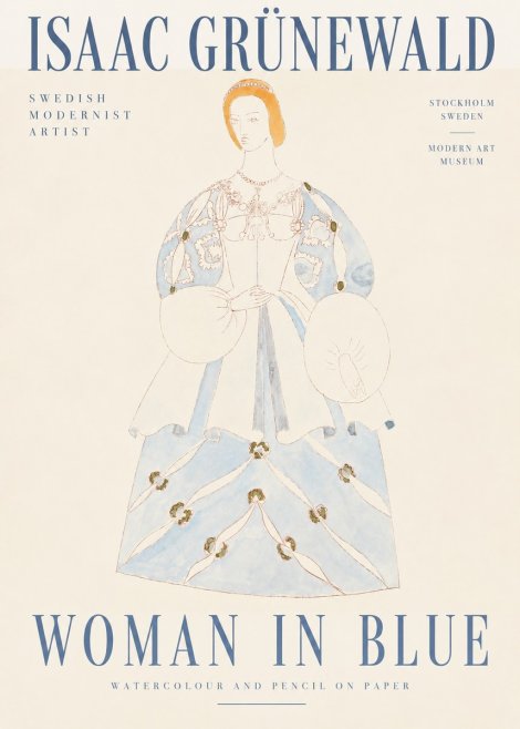 Isaac Grünewald Study of a Woman in Costume No4 - Plakat