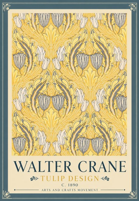 Walter Crane Tulip Design II No6 - Plakat