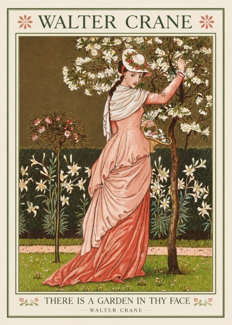Walter Crane There Is a Garden in Thy Face II No1 - Plakat