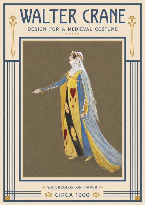 Walter Crane Design for a Medieval Costume No3 - Plakat