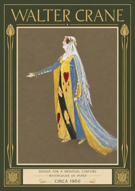 Walter Crane Design for a Medieval Costume No4 - Plakat