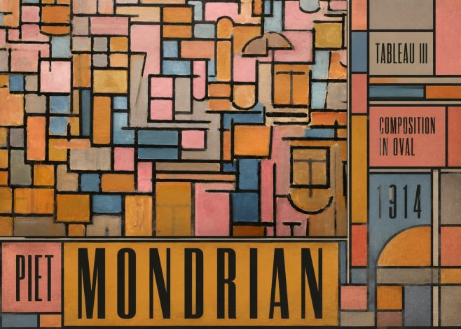 Piet Mondrian Tableau Iii — Composition in Oval No5 - Plakat