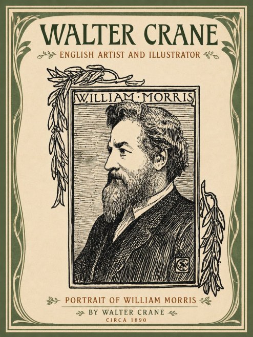 Walter Crane Portrait of William Morris No4 - Plakat