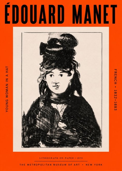 Édouard Manet Young Woman in a Hat II No3 - Plakat