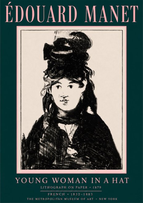 Édouard Manet Young Woman in a Hat II No4 - Plakat
