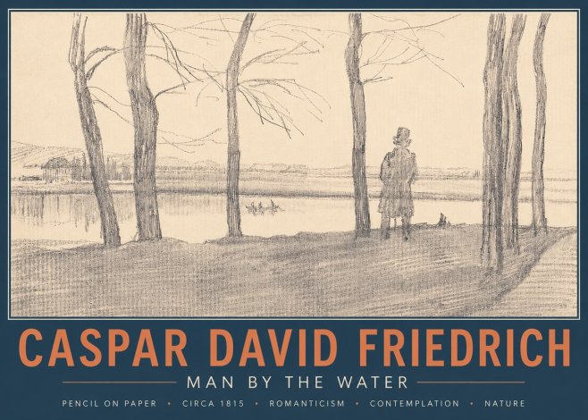Caspar David Friedrich Man by the Water No4 - Plakat