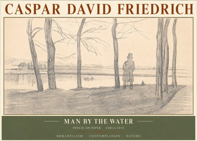 Caspar David Friedrich Man by the Water No5 - Plakat