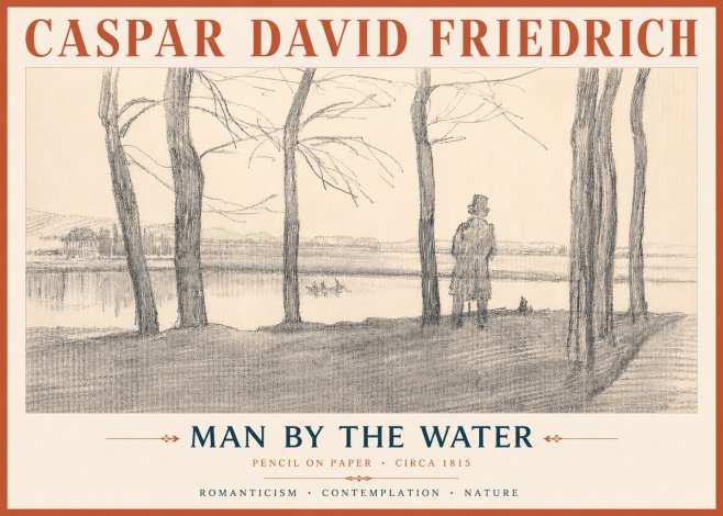 Caspar David Friedrich Man by the Water No6 - Plakat