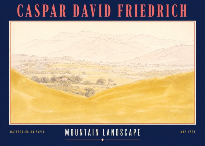 Caspar David Friedrich Mountain Landscape No3 - Plakat
