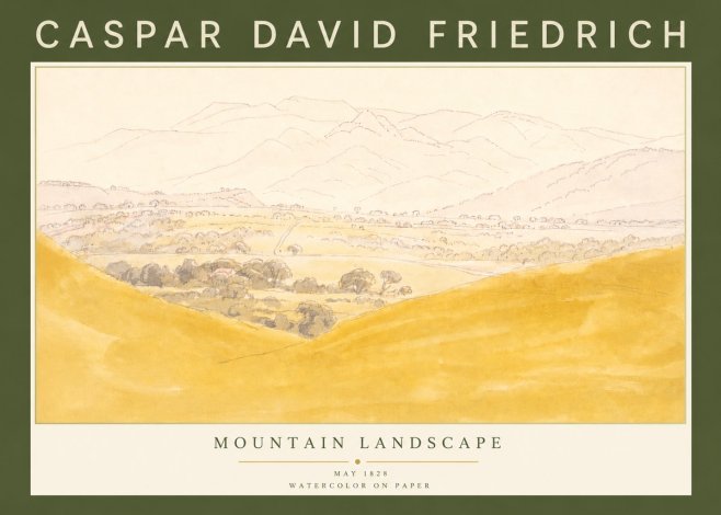Caspar David Friedrich Mountain Landscape No4 - Plakat