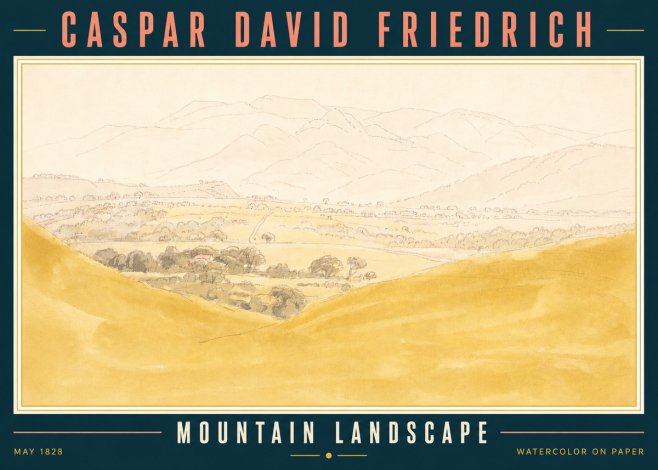 Caspar David Friedrich Mountain Landscape No5 - Plakat
