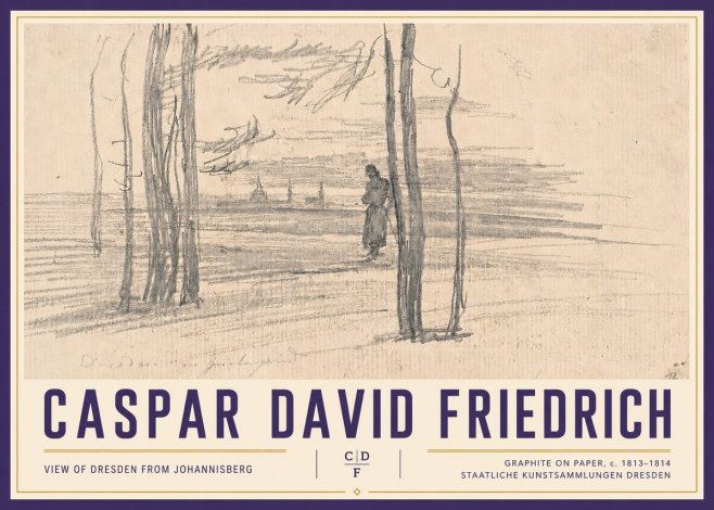 Caspar David Friedrich View of Dresden from Johannisberg No4 - Plakat