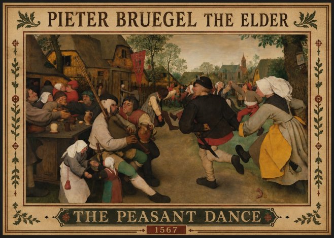 Pieter Bruegel The Peasant Dance II No1 - Plakat
