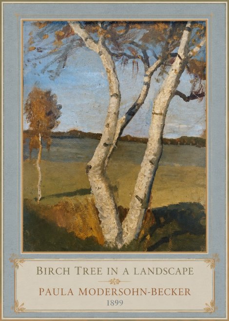 Paula Modersohn-Becker Birch Tree in a Landscape No1 - Plakat