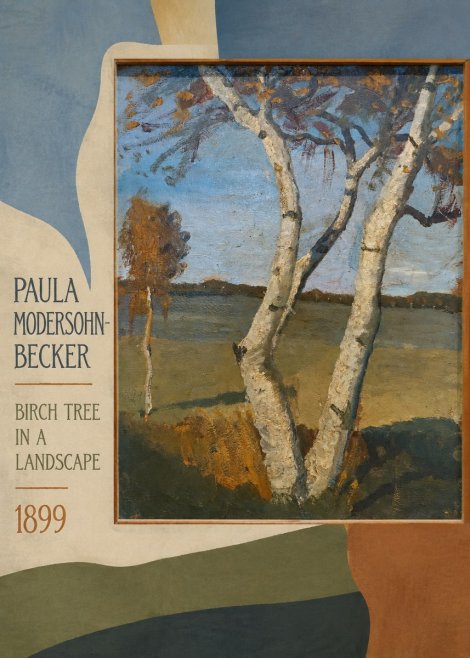 Paula Modersohn-Becker Birch Tree in a Landscape No4 - Plakat