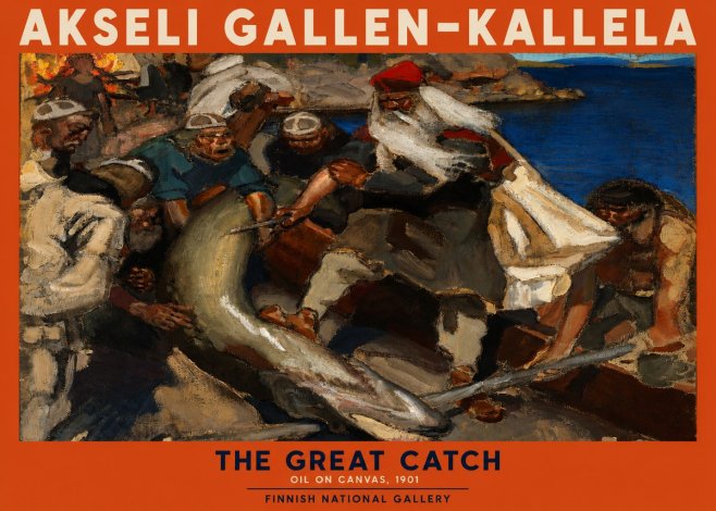 Akseli Gallen-Kallela The Great Catch No2 - Plakat